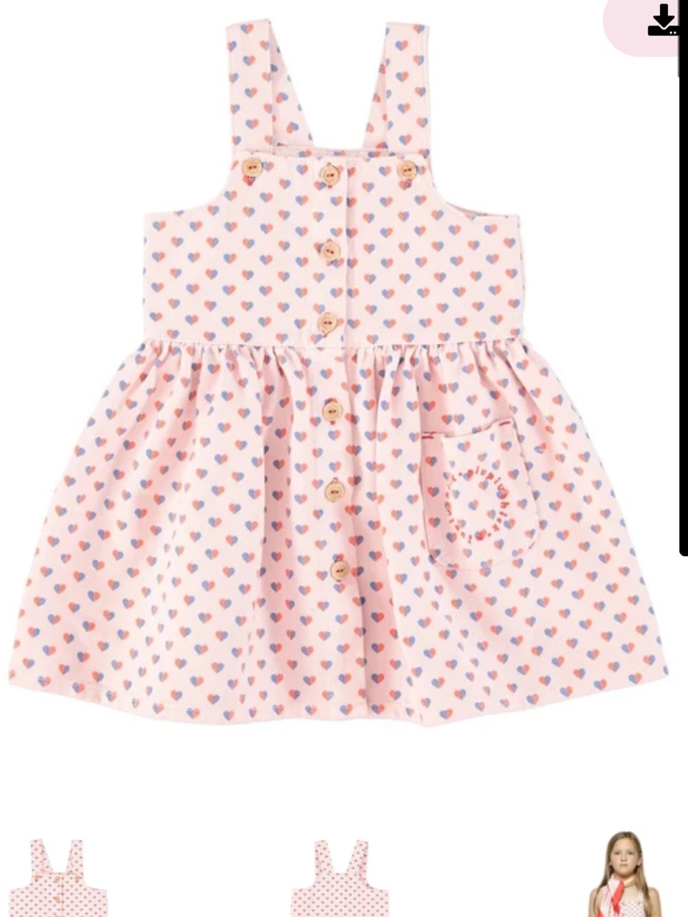 Piupiuchick Light Pink Heart-Print jumper/ Dress